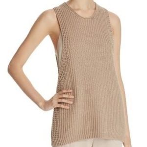 Vince Waffle Stitch Sleeveless Tunic Sweater